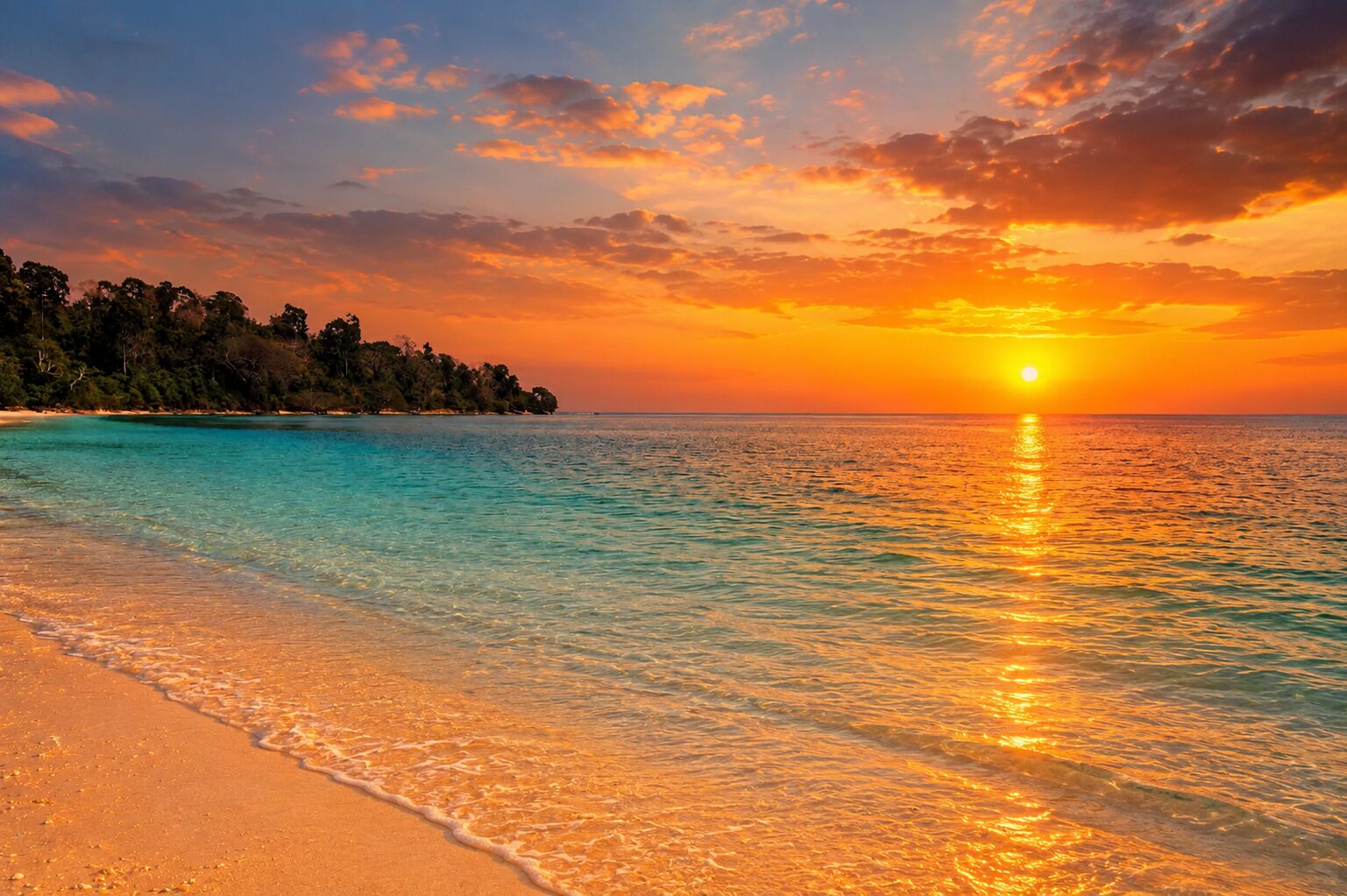 Long Island sunset β golden hour over the Andaman Sea